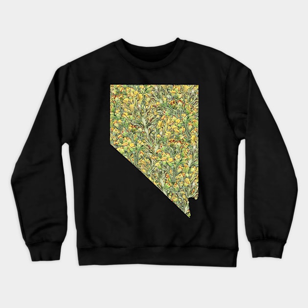 Nevada in Flowers Crewneck Sweatshirt by UrsulaRodgers